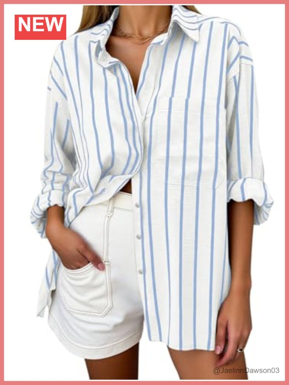 Oversized Button Down Shirt Cotton Oxford Long Sleeve Collared Blouse